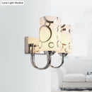 DecorBites™ Modern Glass Cylinder Wall Sconce 1/2-Lights - Chrome Finish Bedside Lamp