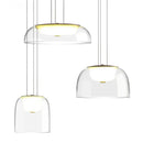 Modern glass dome pendant lights for dining room with wood fixture