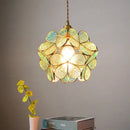 Modern glass flower led pendant light for dining room