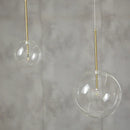 Modern glass globe chrome pendant light dining room hanging lamp