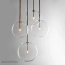 Modern glass globe chrome pendant light dining room hanging lamp