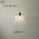 Modern glass globe chrome pendant light dining room hanging lamp