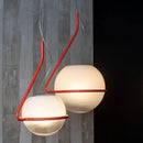 Modern glass globe pendant lamp for kitchen island white red & gold