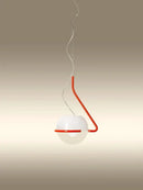 Modern glass globe pendant lamp for kitchen island white red & gold