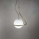 Modern glass globe pendant lamp for kitchen island white red & gold