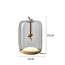 Modern glass knot table lamp with brass base for bedroom decor