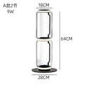 Modern glass led floor lamp for living room with glowing rings