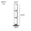 Modern glass led floor lamp for living room with glowing rings