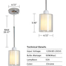 Modern Glass Pendant Light with Chrome Nickel Finish for Kitchen Island