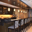 Modern Glass Pendant Light with Chrome Nickel Finish for Kitchen Island