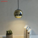 Modern glass pendant lights – kitchen round metallic hanging lamps