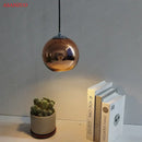 Modern glass pendant lights – kitchen round metallic hanging lamps