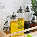 Modern glass seasoning storage bottle set for kitchen organization