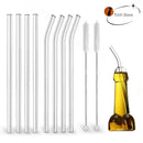 Modern glass straw set with oil dispenser – kitchen & bar accessory