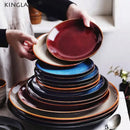 DecorBites™ Ceramic Round Plate - Nordic Design for Hotel, Restaurant, and Home Dishes