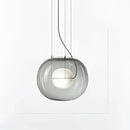 Modern glossy black glass ball pendant light dining room