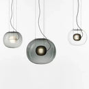 Modern glossy black glass ball pendant light dining room