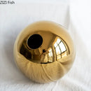 Modern glossy golden ball ceramic vase set living room decor