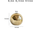 Modern glossy golden ball ceramic vase set living room decor