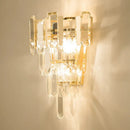 Modern gold 3-headed crystal wall sconce bedroom 15 inch fixture