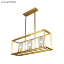 Modern gold 3 light clear glass pendant light dining room