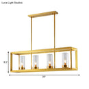 Modern gold 3 light clear glass pendant light dining room
