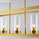 Modern gold 3 light clear glass pendant light dining room