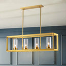 Modern gold 3 light clear glass pendant light dining room