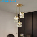 Modern gold 3 tier crystal chandelier pendant light dining room