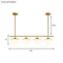 DecorBites™ Gold Opal Glass Round Island Pendant Light with 4 Bulbs