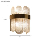 DecorBites™ Modern Golden Wall Lamp with 4 Heads, Oval Clear Hammered Glass – Bedroom Wall Lighting Sconce