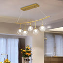 DecorBites™ Modern 5-Bulb Gold Island Pendant Light with Clear Glass Shade