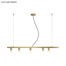 Modern gold 5 light linear chandelier dining room led incandescent