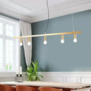 Modern gold 5 light linear chandelier dining room led incandescent