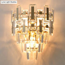 Modern gold 5 tier crystal wall lamp family room flush mount