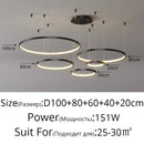 Modern gold acrylic led ring pendant light for dining room