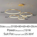 Modern gold acrylic led ring pendant light for dining room