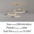 Modern gold acrylic led ring pendant light for dining room