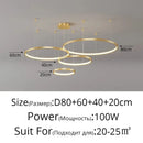 Modern gold acrylic led ring pendant light for dining room