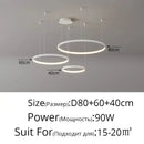 Modern gold acrylic led ring pendant light for dining room