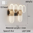 Modern gold acrylic lustre chandelier living room ring light