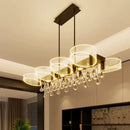 Modern gold acrylic lustre chandelier living room ring light