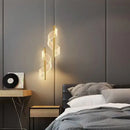 Modern gold acrylic spiral pendant lamp bedroom hanging light