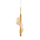 Modern gold acrylic spiral pendant lamp bedroom hanging light