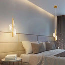 Modern gold acrylic spiral pendant lamp bedroom hanging light