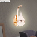 Modern gold acrylic waterdrop wall light fixture bedroom sconce