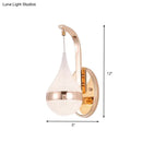 Modern gold acrylic waterdrop wall light fixture bedroom sconce