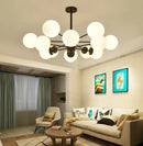 Modern gold adjustable ball glass lustre – dining room light