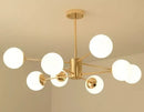 Modern gold adjustable ball glass lustre – dining room light