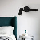 Modern gold adjustable long arm wall lamp bedroom reading light